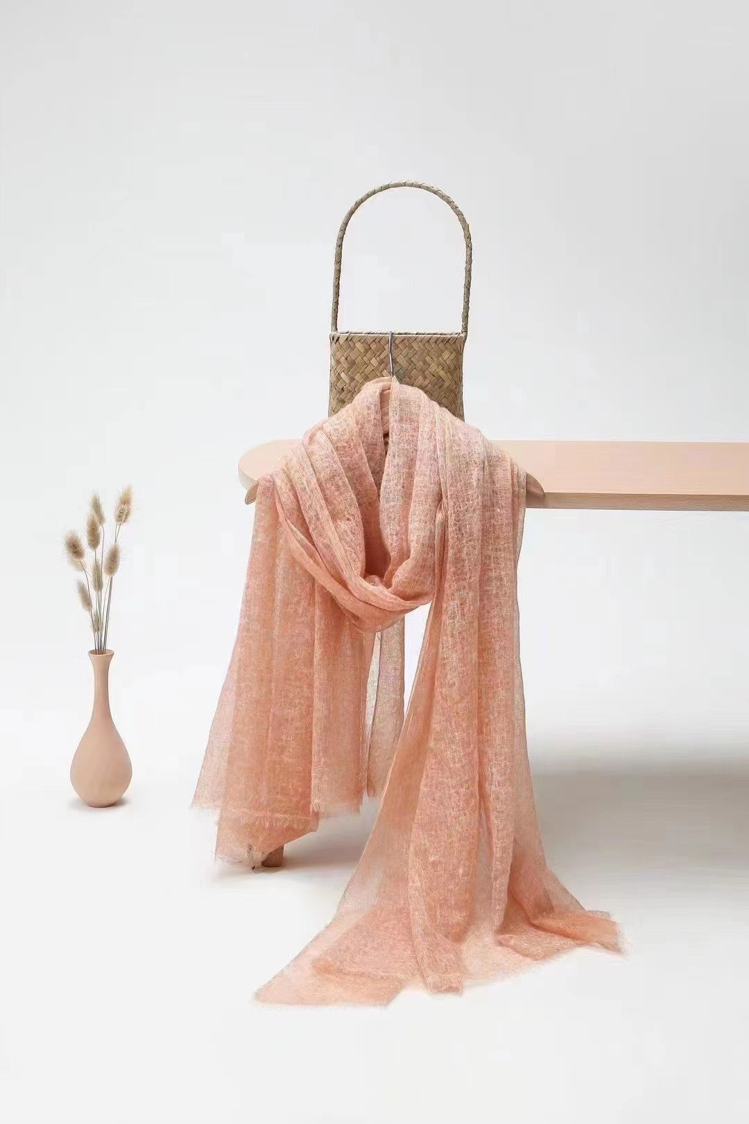 Pastel Cashmere Shawl with Cloudy Effect