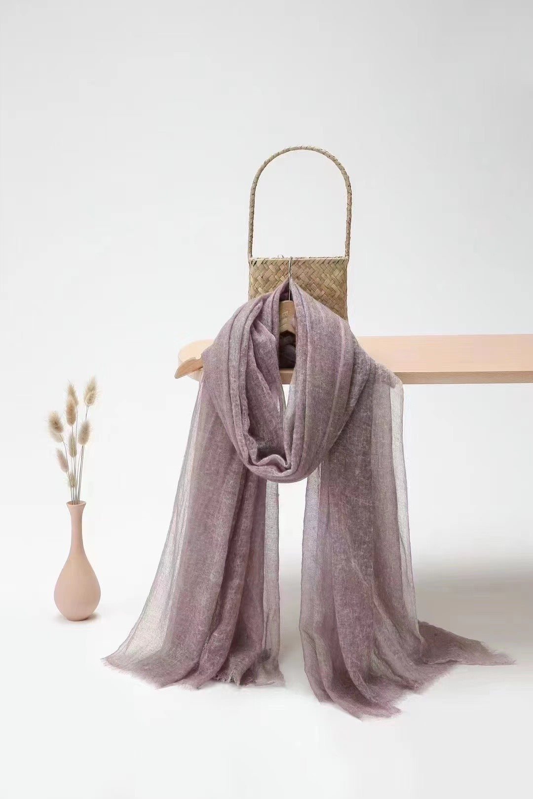 Pastel Cashmere Shawl with Cloudy Effect