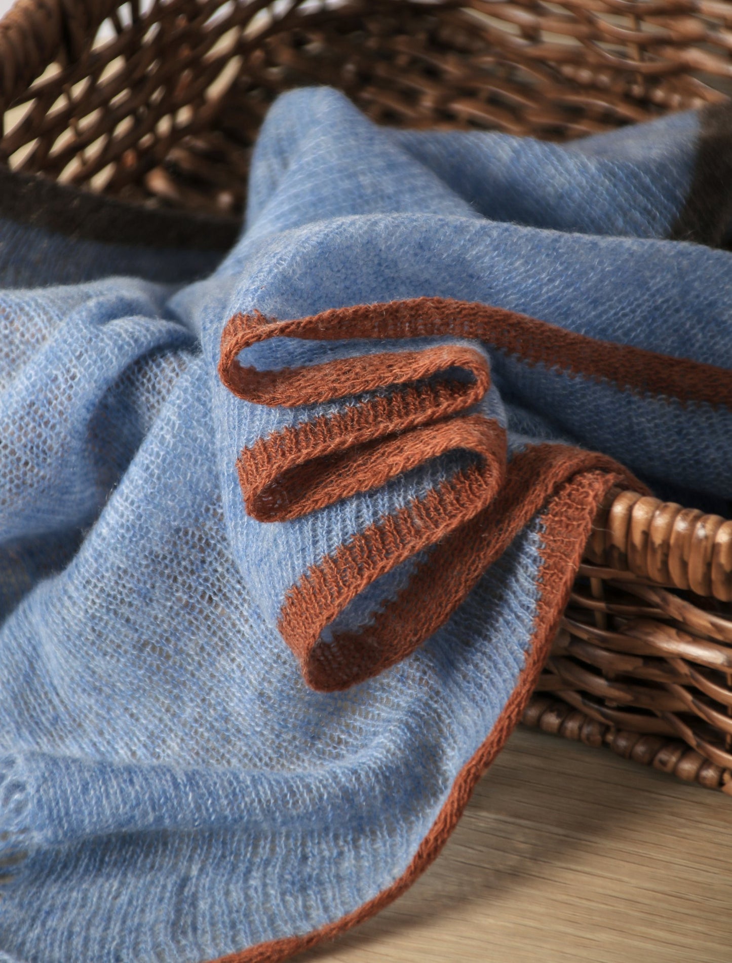 Knitted Pure Cashmere Scarf with Fringe