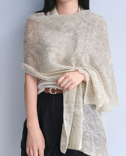 Jacquard Woven Pure Cashmere Scarf