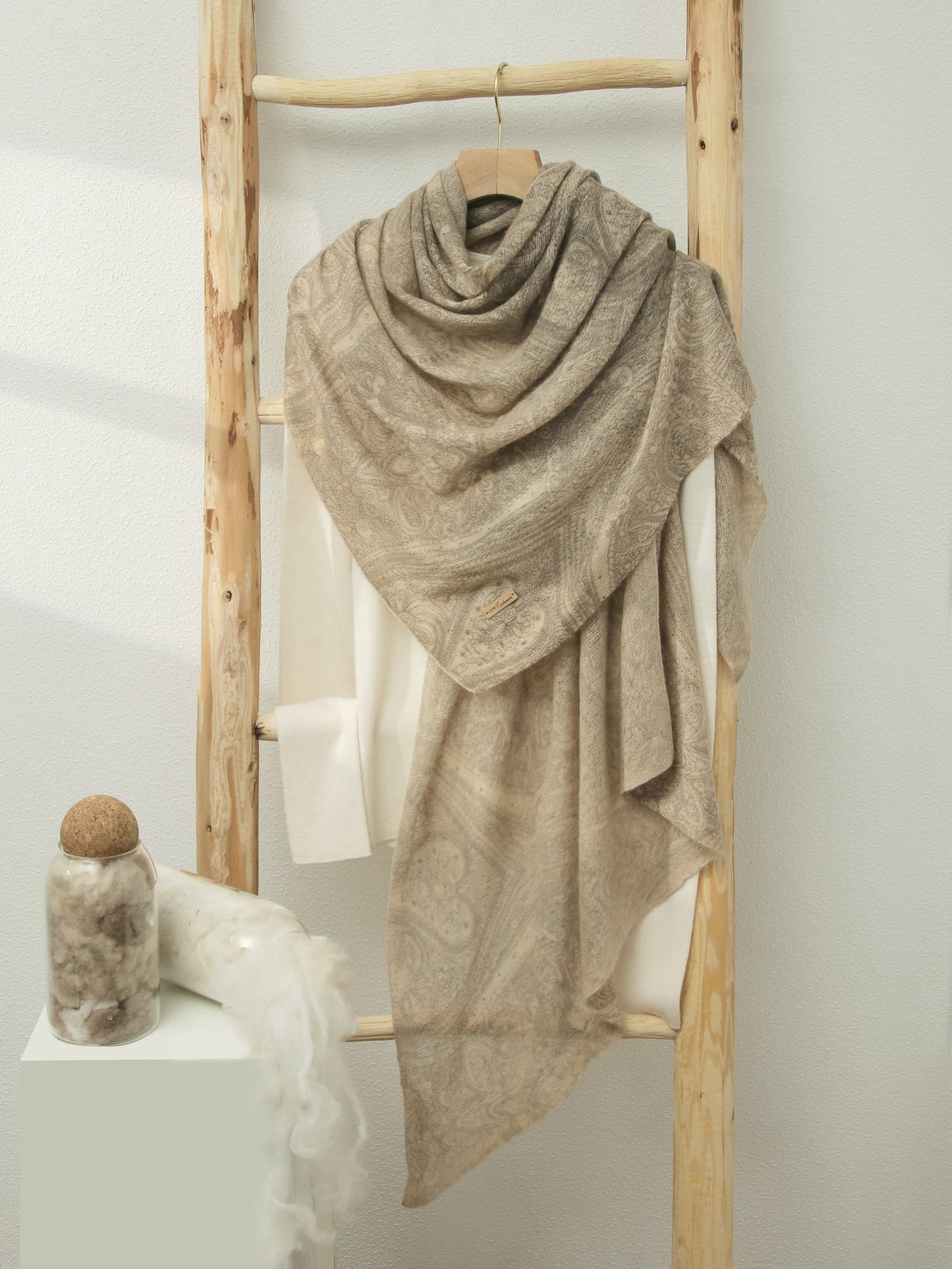 Jacquard Woven Pure Cashmere Scarf