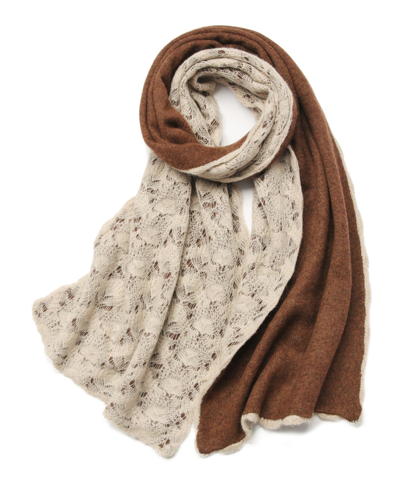 Double-Knitted Pure Cashmere Scarf with Dual Colors