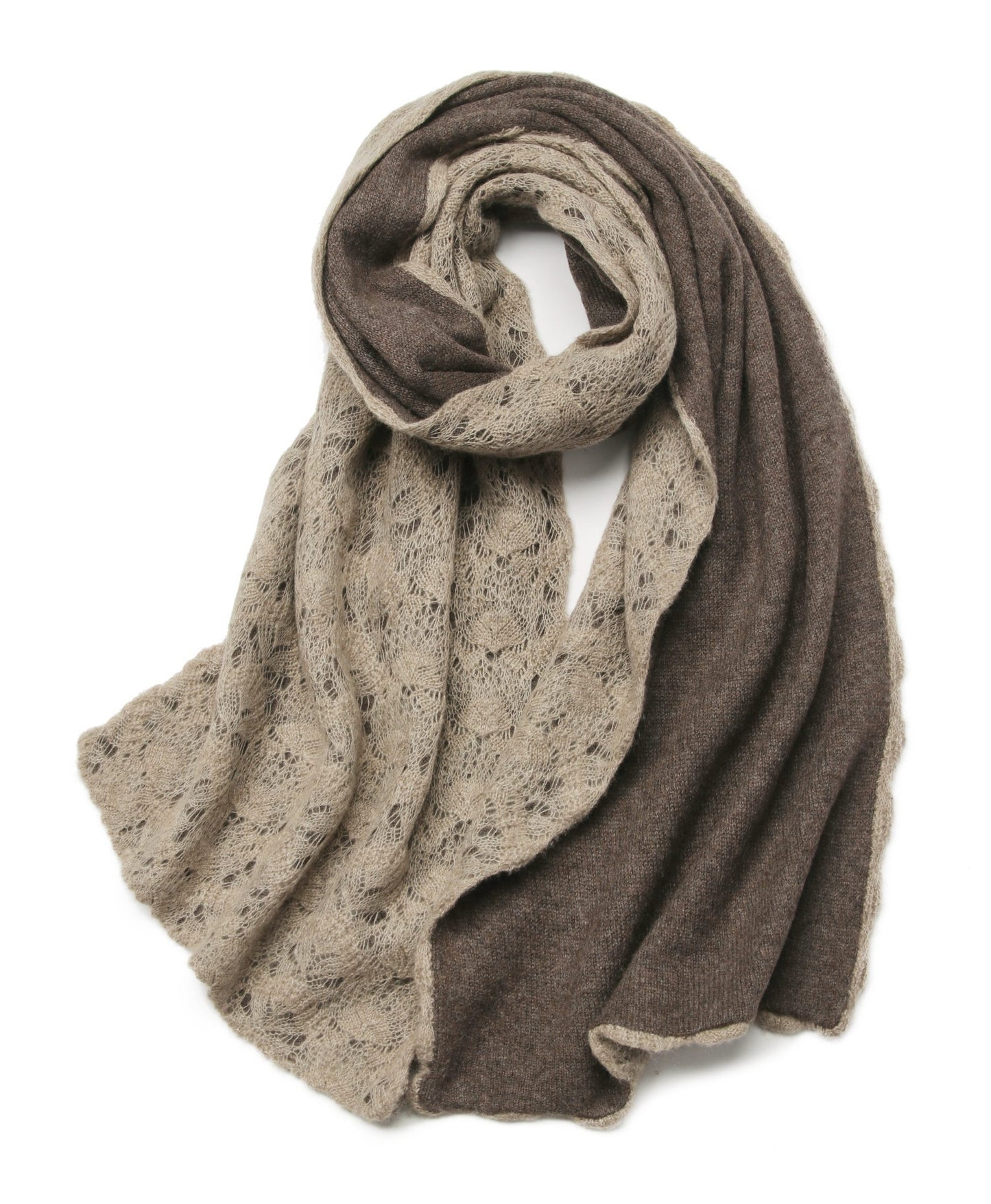 Double-Knitted Pure Cashmere Scarf with Dual Colors