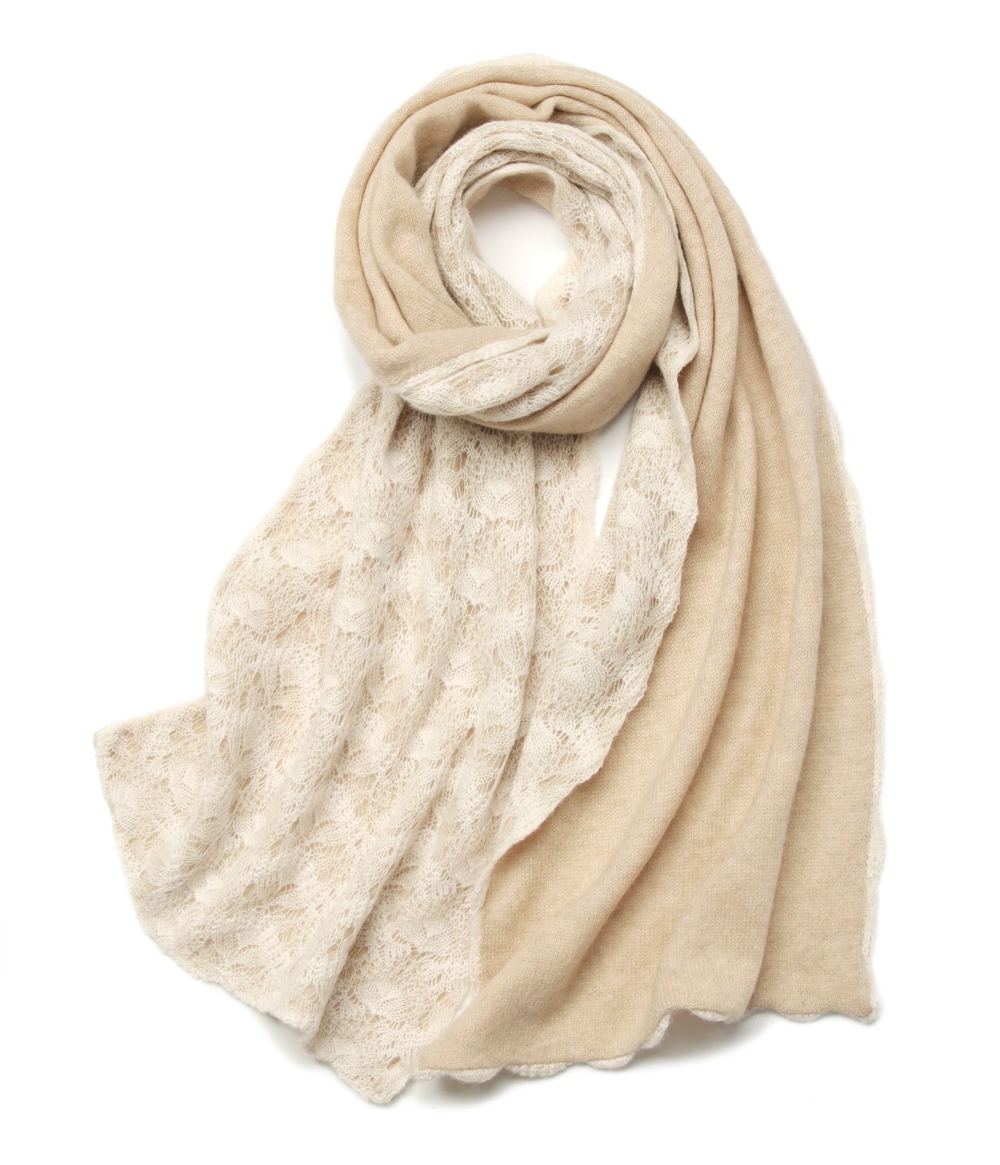 Double-Knitted Pure Cashmere Scarf with Dual Colors