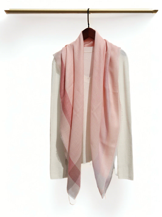 Pastel Color Cashmere Shawl with Creamy Touch