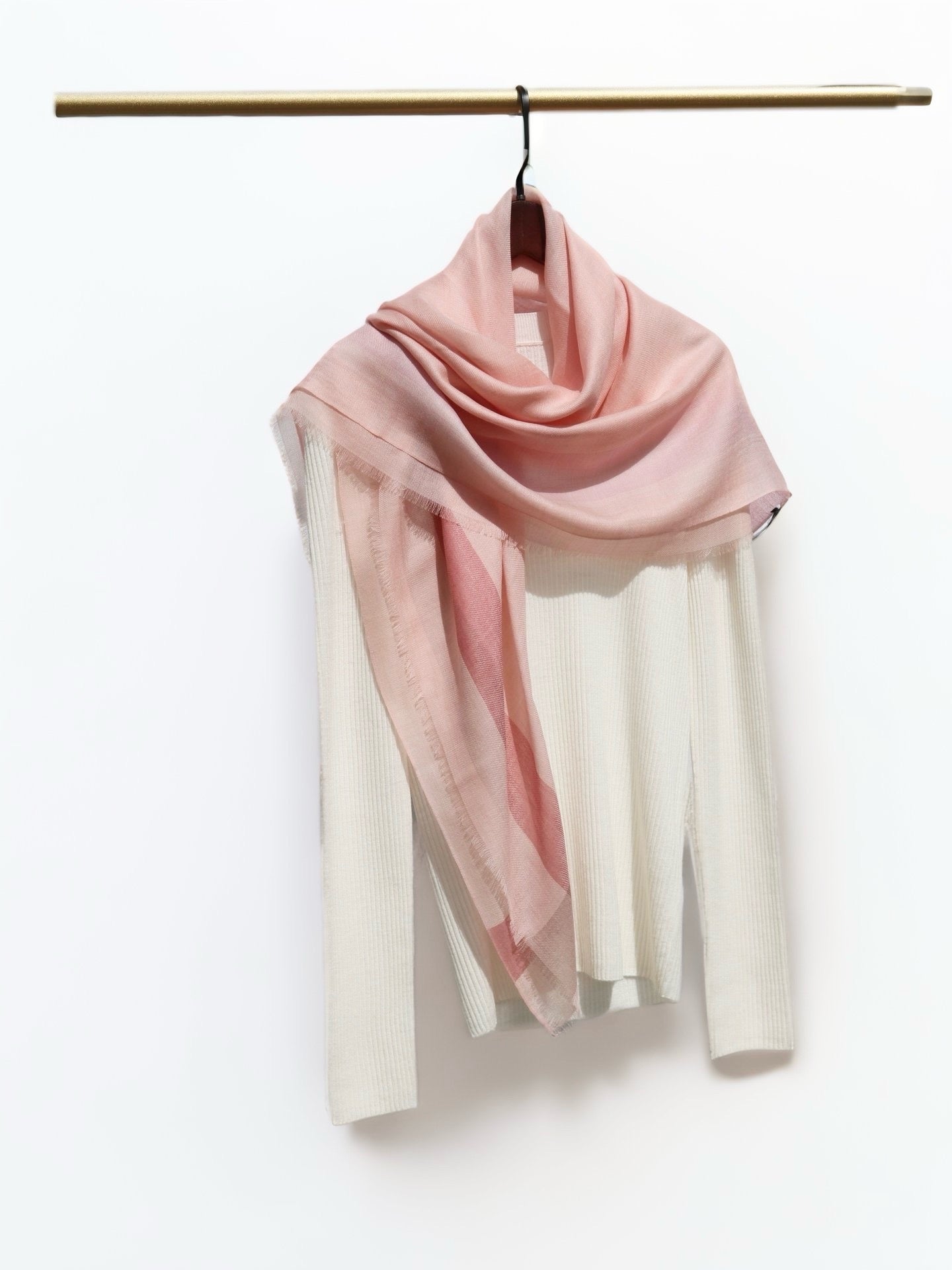 Pastel Color Cashmere Shawl with Creamy Touch