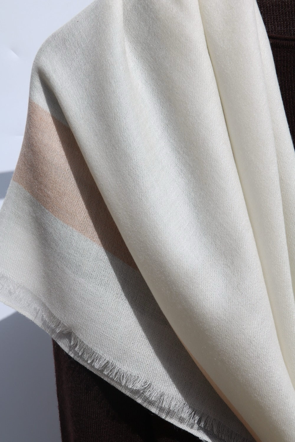 Pastel Color Cashmere Shawl with Creamy Touch