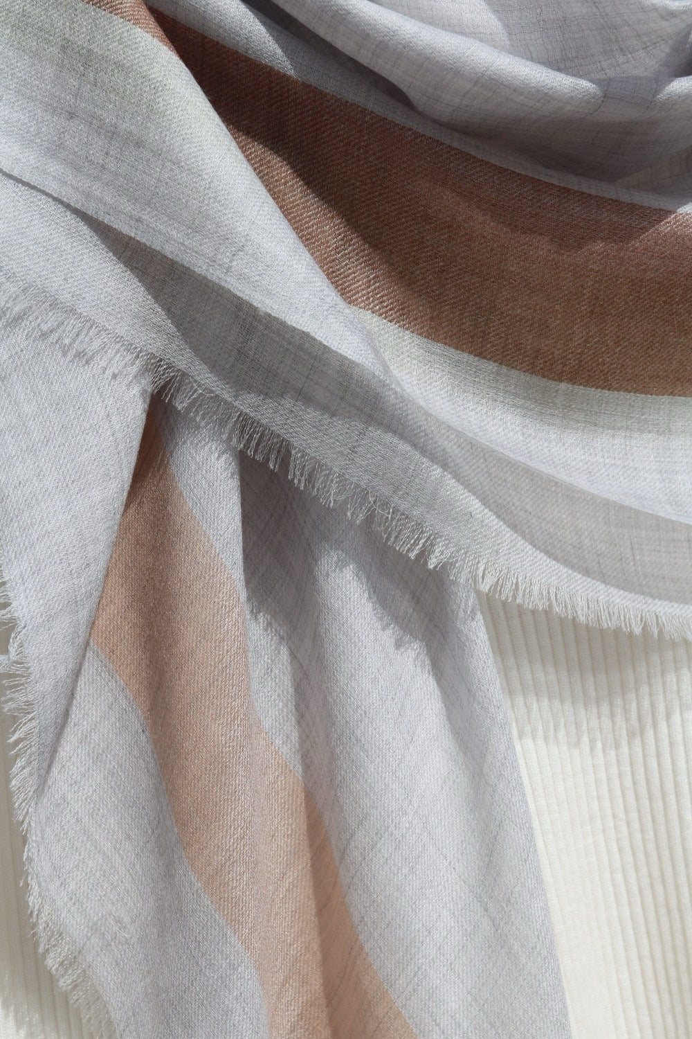 Pastel Color Cashmere Shawl with Creamy Touch