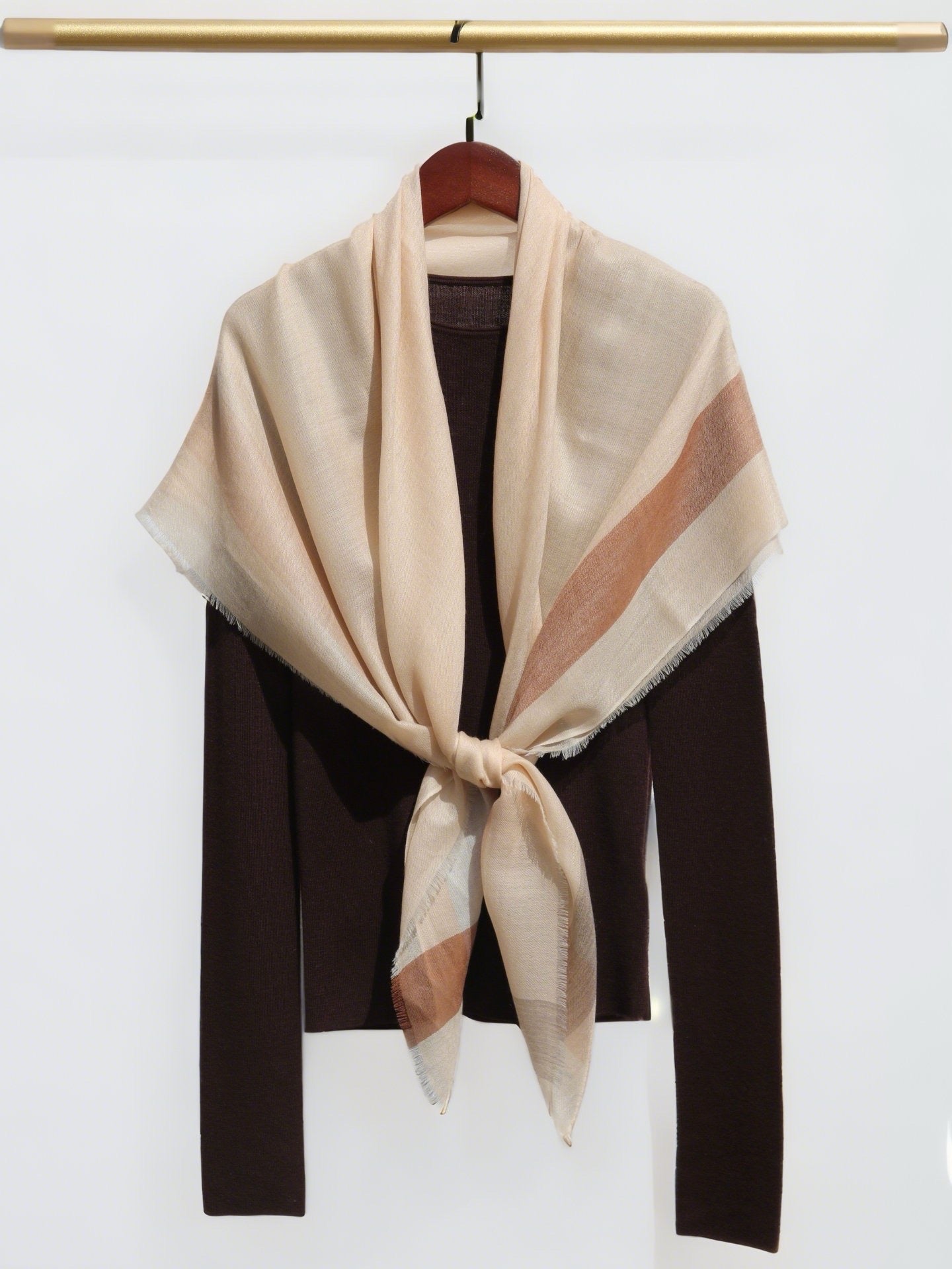 Pastel Color Cashmere Shawl with Creamy Touch