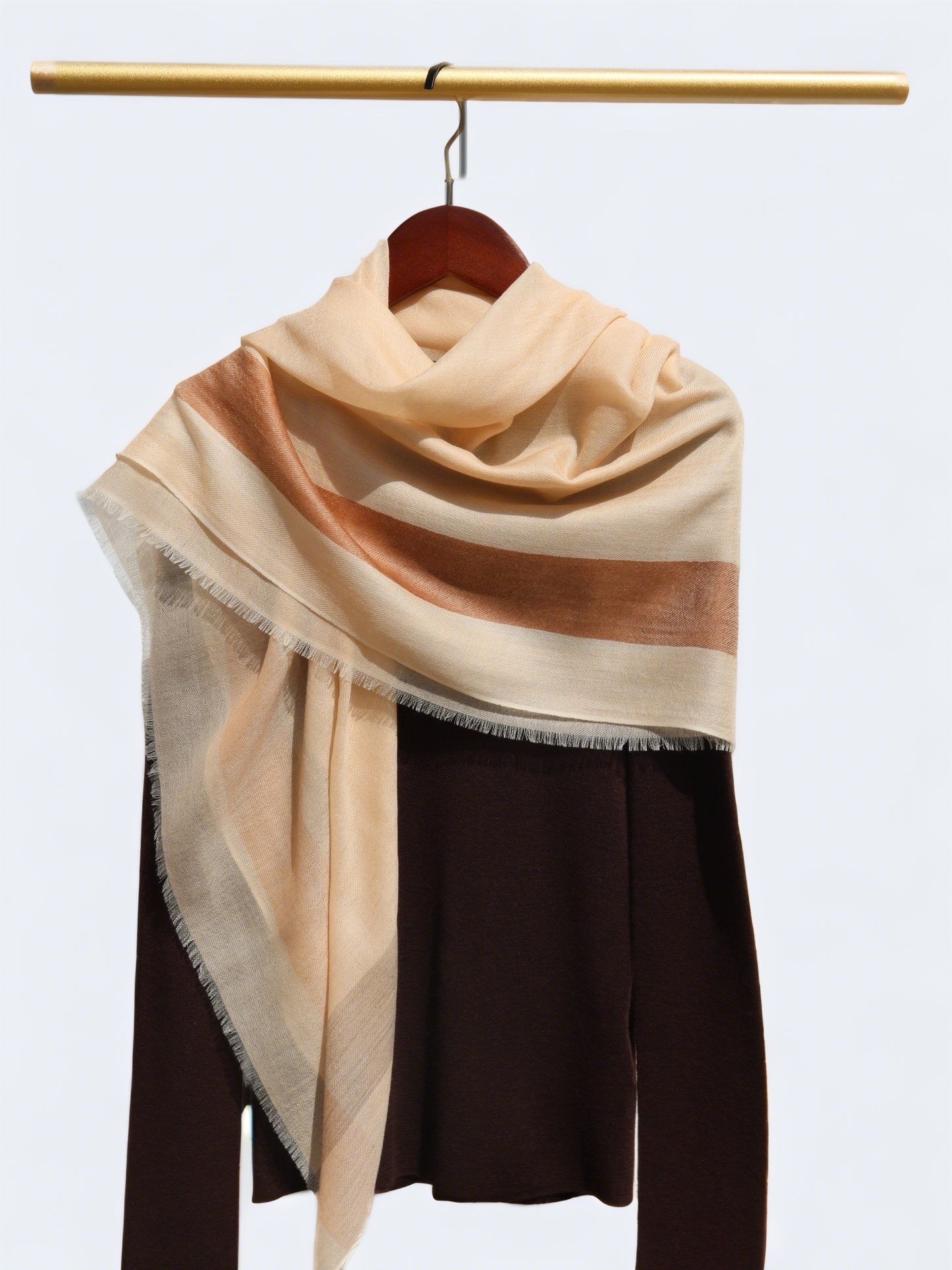 Pastel Color Cashmere Shawl with Creamy Touch